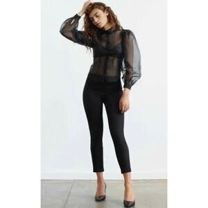 NEW Most of All Black Davey Pant Womens 0 Career Flat Front Dress Pants Crop